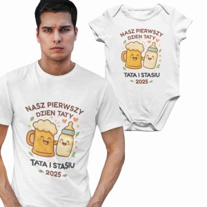 Zestaw koszulek Nasz Pierwszy Dzień Taty Beer Milk