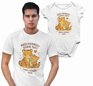 Zestaw koszulek Nasz Pierwszy Dzień Taty Tygryski