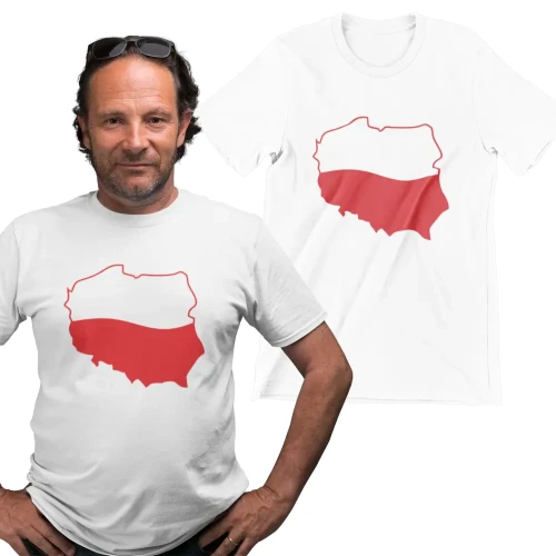 Koszulka męska z nadrukiem Polska Flaga