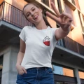 Damska koszulka z nadrukiem Serce Flaga
