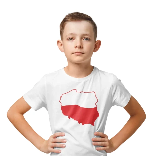 Dziecięca koszulka z nadrukiem Polska Flaga