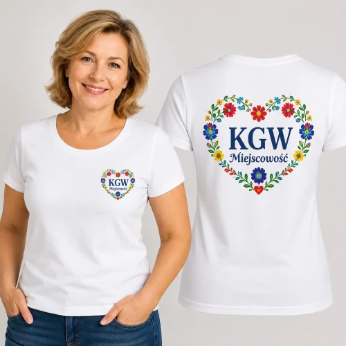Koszulki dla KGW nadruk z przodu mały na plecach duży