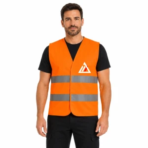 Kamizelka odblaskowa ECONOMICAL - nadruk na piersi ORANGE