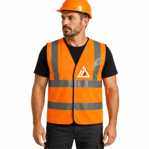 Kamizelka odblaskowa PREMIUM - nadruk na piersi ORANGE