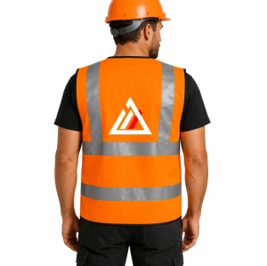 Kamizelka odblaskowa PREMIUM - nadruk na piersi i plecach ORANGE