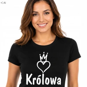 Damska koszulka Królowa serce korona