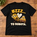 Koszulka dla pszczelarza z nadrukiem bzzz to robota koszulka leży płasko