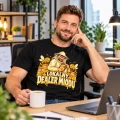 Koszulka dla pszczelarza lokalny dealer miodu na modelu który siedzi w pracy