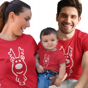 Zestaw Świąteczny 2+1 Reniferek Mama Tata Niemowlę