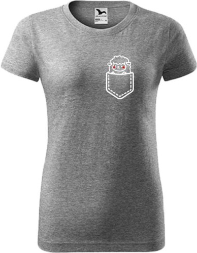 Koszulka damska t-shirt kolor Szary Kieszonka Owieczka Allekoszulki Super Prezent.jpg