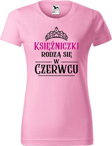 Koszulka damska kolor Jasny Róż Księżniczki rodzą się w Czerwcu 01 AlleKoszulki Prezent na Urodziny.jpg
