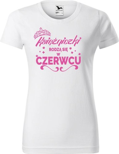 Koszulka damska t-shirt kolor Biały Księżniczki rodzą się w Czerwcu 02 AlleKoszulki Urodziny.jpg