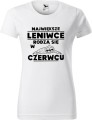 Koszulka damska t-shirt kolor Biały Leniwce rodzą się w Czerwcu AlleKoszulki Urodziny, śmieszny nadruk.jpg