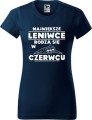 Koszulka damska t-shirt kolor Ciemny Granat Leniwce rodzą się w Czerwcu AlleKoszulki Urodziny, śmieszny nadruk.jpg