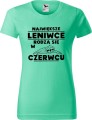 Koszulka damska t-shirt kolor Miętowy Leniwce rodzą się w Czerwcu AlleKoszulki Urodziny, śmieszny nadruk.jpg