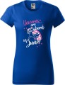 Koszulka damska t-shirt kolor Chabrowy Unicorns are born in June AlleKoszulki Urodziny, Jednorożce.jpg