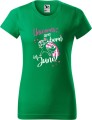 Koszulka damska t-shirt kolor Zieleń Trawy Unicorns are born in June AlleKoszulki Urodziny, Jednorożce.jpg