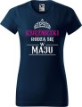 Koszulka urodzinowa damska kolor Ciemny Granat z nadrukiem Księżniczki rodzą się w Maju 01 AlleKoszulki.jpg