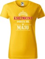 Koszulka urodzinowa damska kolor Żółty z nadrukiem Księżniczki rodzą się w Maju 01 AlleKoszulki.jpg