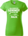 Koszulka damska z nadrukiem Największe Leniwce rodzą się w Maju kolor Green Apple Zielone Jabłuszko AlleKoszulki.jpg