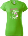 Koszulka damska z nadrukiem Unicorns are born in May kolor Green Apple Zielone Jabłuszko AlleKoszulki Urodzinowy Jednorożec.jpg