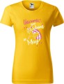 Koszulka damska z nadrukiem Unicorns are born in May kolor Żółty AlleKoszulki Urodzinowy Jednorożec.jpg