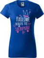 Koszulka damska t-shirt nadruk Królowe rodzą się w Sierpniu kolor Chabrowy AlleKoszulki AlleUrodziny.jpg