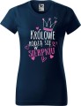 Koszulka damska t-shirt nadruk Królowe rodzą się w Sierpniu kolor Ciemny Granat AlleKoszulki AlleUrodziny.jpg