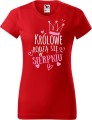 Koszulka damska t-shirt nadruk Królowe rodzą się w Sierpniu kolor Czerwony AlleKoszulki AlleUrodziny.jpg
