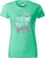 Koszulka damska t-shirt nadruk Królowe rodzą się w Sierpniu kolor Miętowy AlleKoszulki AlleUrodziny.jpg