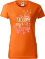 Koszulka damska t-shirt nadruk Królowe rodzą się w Sierpniu kolor Pomarańczowy AlleKoszulki AlleUrodziny.jpg