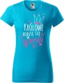Koszulka damska t-shirt nadruk Królowe rodzą się w Sierpniu kolor Turkusowy AlleKoszulki AlleUrodziny.jpg