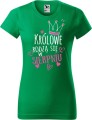 Koszulka damska t-shirt nadruk Królowe rodzą się w Sierpniu kolor Zieleń Trawy AlleKoszulki AlleUrodziny.jpg