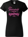 Koszulka damska t-shirt nadruk Księżniczki rodzą się w Sierpniu 02 kolor Czarny AlleKoszulki AlleUrodziny.jpg