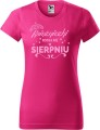 Koszulka damska t-shirt nadruk Księżniczki rodzą się w Sierpniu 02 kolor Malinowy AlleKoszulki AlleUrodziny.jpg