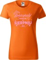 Koszulka damska t-shirt nadruk Księżniczki rodzą się w Sierpniu 02 kolor Pomarańczowy AlleKoszulki AlleUrodziny.jpg