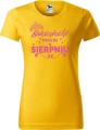 Koszulka damska t-shirt nadruk Księżniczki rodzą się w Sierpniu 02 kolor Żółty AlleKoszulki AlleUrodziny.jpg