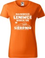 Koszulka damska t-shirt nadruk Największe Leniwce rodzą się w Sierpniu kolor Pomarańczowy AlleKoszulki.jpg