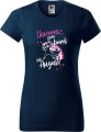 Koszulka damska Unicorns are born in August AlleKoszulki Super prezent kolor Ciemny Granat.jpg