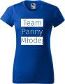 Koszulka damska kolor Chabrowy nadruk Team Panny Młodej 01 AlleKoszulki Wieczór Panieński AlleZabawa.jpg