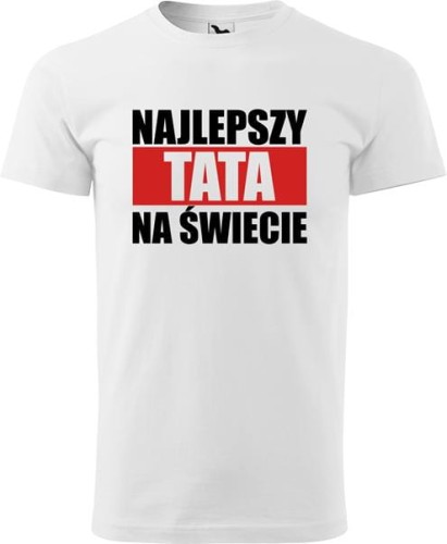 Koszulka męska kolor Biały nadruk Najlepszy Tata 02 AlleKoszulki Dzień Taty, Ojca.jpg