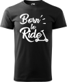 Koszulka na hulajnogę z nadrukiem Born to Ride kolor czarny
