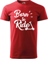 Koszulka na hulajnogę z nadrukiem Born to Ride kolor czerwony