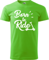 Koszulka na hulajnogę z nadrukiem Born to Ride kolor green apple