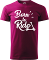 Koszulka na hulajnogę z nadrukiem Born to Ride kolor fuksja