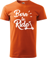 Koszulka na hulajnogę z nadrukiem Born to Ride kolor pomarańczowy