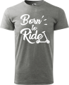 Koszulka na hulajnogę z nadrukiem Born to Ride kolor szary