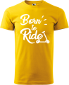 Koszulka na hulajnogę z nadrukiem Born to Ride kolor żółty