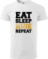Koszulka na hulajnogę - Eat Sleep Ride Repeat kolor biały