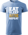 Koszulka na hulajnogę - Eat Sleep Ride Repeat kolor błękitny